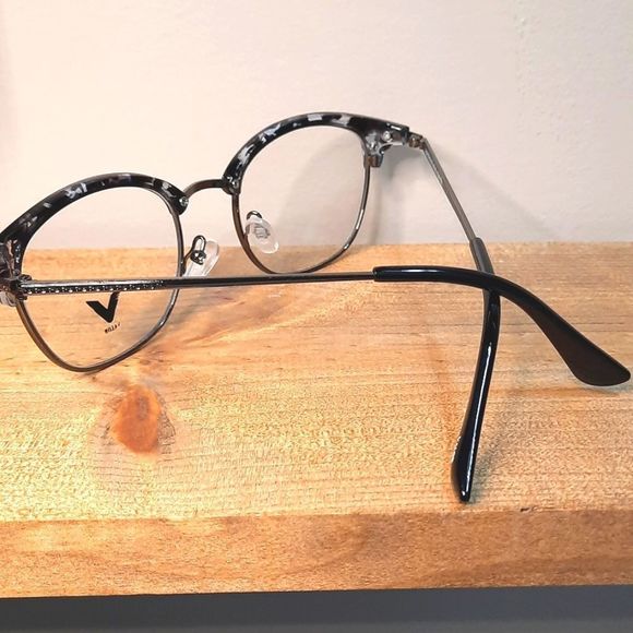 NEW Made in USA Eyeglass Frame, Rx'able, round metal glasses, 49-22-138 trendy - Picture 3 of 7